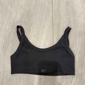 Women's Black Ribbed Bralette